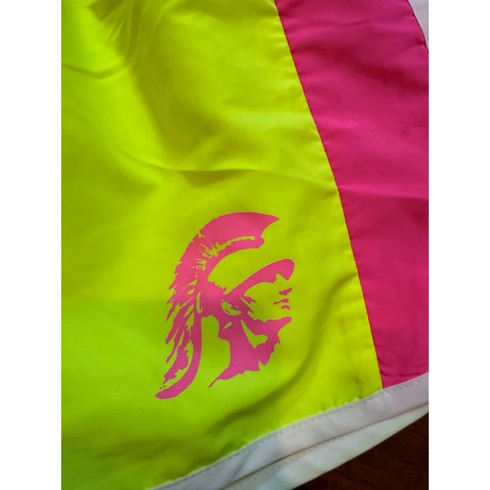 USC Trojans Neon Workout Shorts Running | Yellow Pink | Size Medium *Runs Small